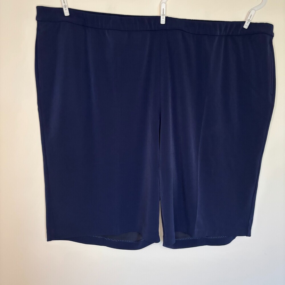 Graver Susan Graver NEW LK Fusion Pull-On Walking Shorts Womens 5X Navy Stretch
